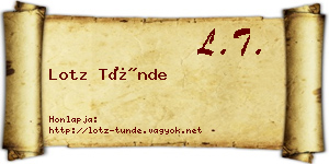 Lotz Tünde névjegykártya