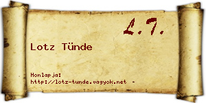Lotz Tünde névjegykártya